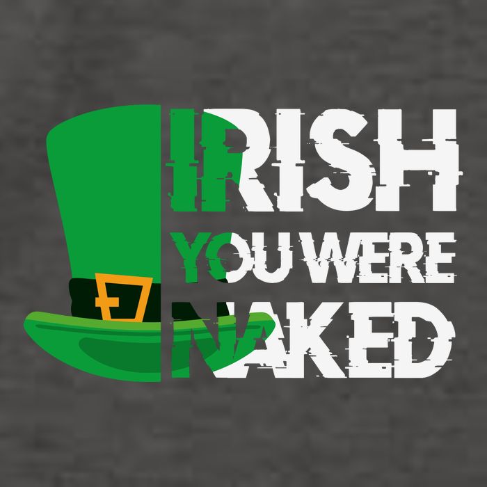 Irish You Were Naked Funny St Patricks Vector Backpack