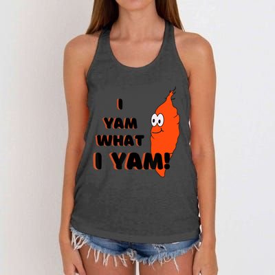 I Yam What I Yam Funny Yam Women's Knotted Racerback Tank