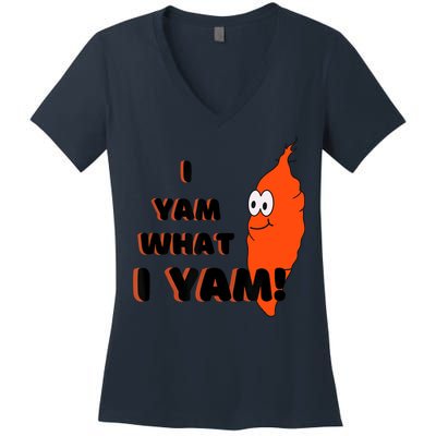 I Yam What I Yam Funny Yam Women's V-Neck T-Shirt