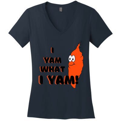 I Yam What I Yam Funny Yam Women's V-Neck T-Shirt