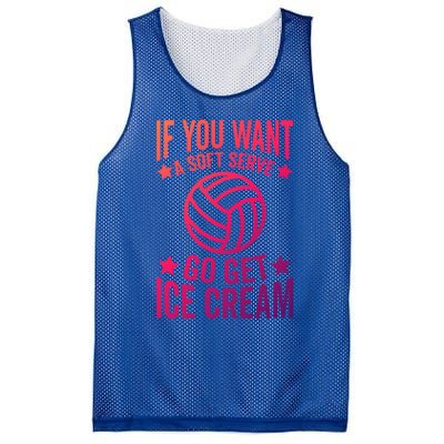 If You Want A Soft Serve Go Get Ice Cream Volleyball Player Gift Mesh Reversible Basketball Jersey Tank