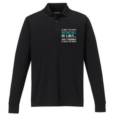 If You Wanted A Soft Serve Funny Racquetball Performance Long Sleeve Polo