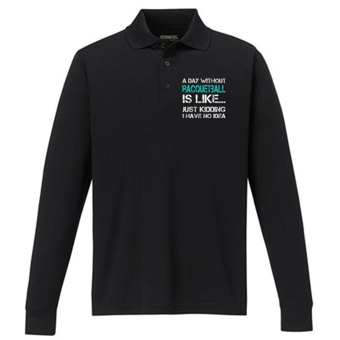 If You Wanted A Soft Serve Funny Racquetball Performance Long Sleeve Polo