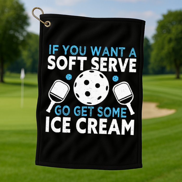 If you want a soft serve go get some Ice Cream Pickleball Golf Towel