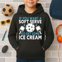 If you want a soft serve go get some Ice Cream Pickleball Kids Hoodie