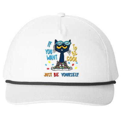 If You Want To Be Cool Just Be Yourself Cat Autism Warrior Snapback Five-Panel Rope Hat