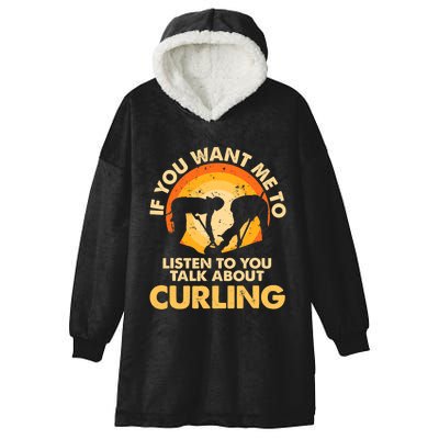 If You Want Me To Listen Talk About Curling Hooded Wearable Blanket