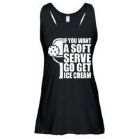 If You Want A Soft Serve Go Get Ice Cream Funny Pickleball Ladies Essential Flowy Tank
