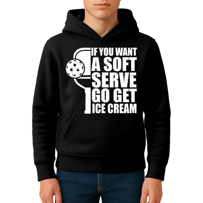 If You Want A Soft Serve Go Get Ice Cream Funny Pickleball Kids Hoodie