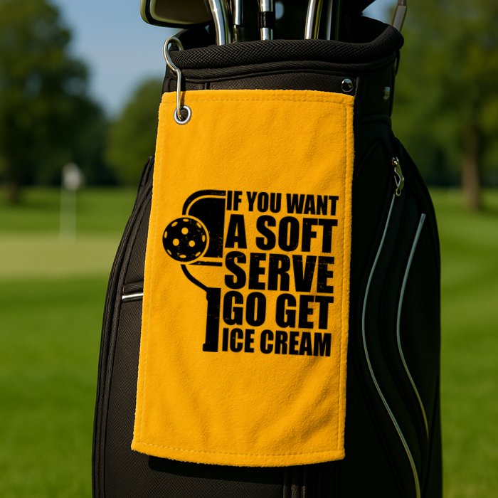 If You Want A Soft Serve Go Get Ice Cream Funny Pickleball Golf Towel