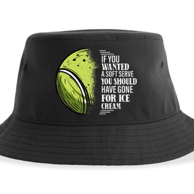 If you Wanted A Soft Serve Funny Tennis Player Sustainable Bucket Hat