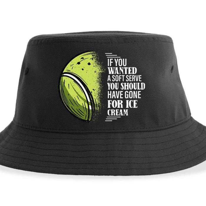 If you Wanted A Soft Serve Funny Tennis Player Sustainable Bucket Hat