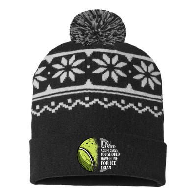 If you Wanted A Soft Serve Funny Tennis Player USA-Made Snowflake Beanie