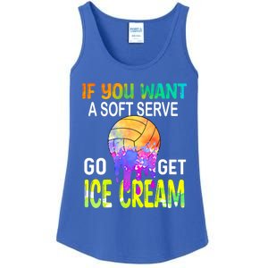 If You Want Soft Serve Go Ge Icecream Volleyball Gift Ladies Essential Tank