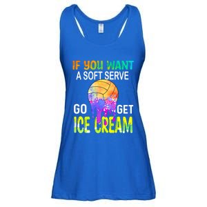 If You Want Soft Serve Go Ge Icecream Volleyball Gift Ladies Essential Flowy Tank