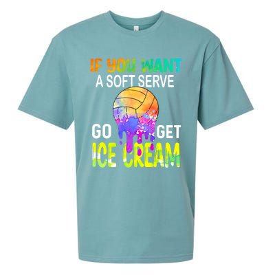 If You Want Soft Serve Go Ge Icecream Volleyball Gift Sueded Cloud Jersey T-Shirt