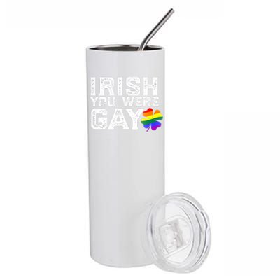 IRISH YOU WERE GAY LGBT Meme St Patricks Day Funny Stainless Steel Tumbler