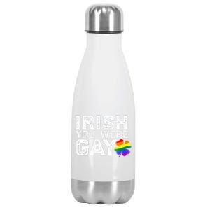 IRISH YOU WERE GAY LGBT Meme St Patricks Day Funny Stainless Steel Insulated Water Bottle