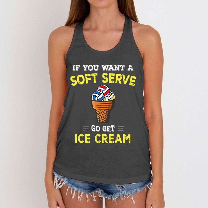 If You Want A Soft Serve Go Get Ice Cream Women's Knotted Racerback Tank