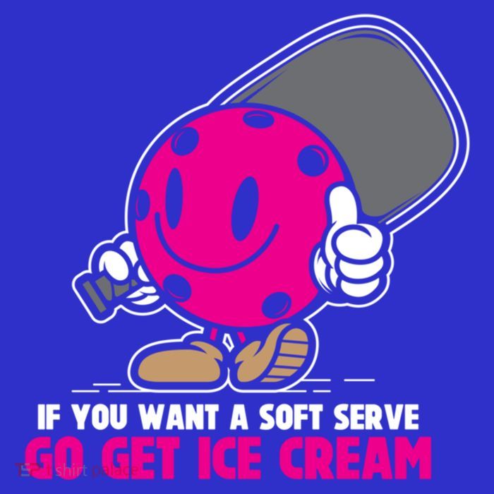 If You Want Soft Serve Go Get Ice Cream Funny Pickleball Gift Button