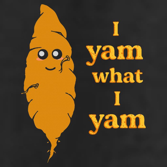 I Yam What I Yam Funny Gift 7 Panel Mesh Trucker Snapback Hat