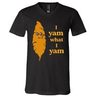 I Yam What I Yam Funny Gift V-Neck T-Shirt