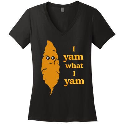 I Yam What I Yam Funny Gift Women's V-Neck T-Shirt
