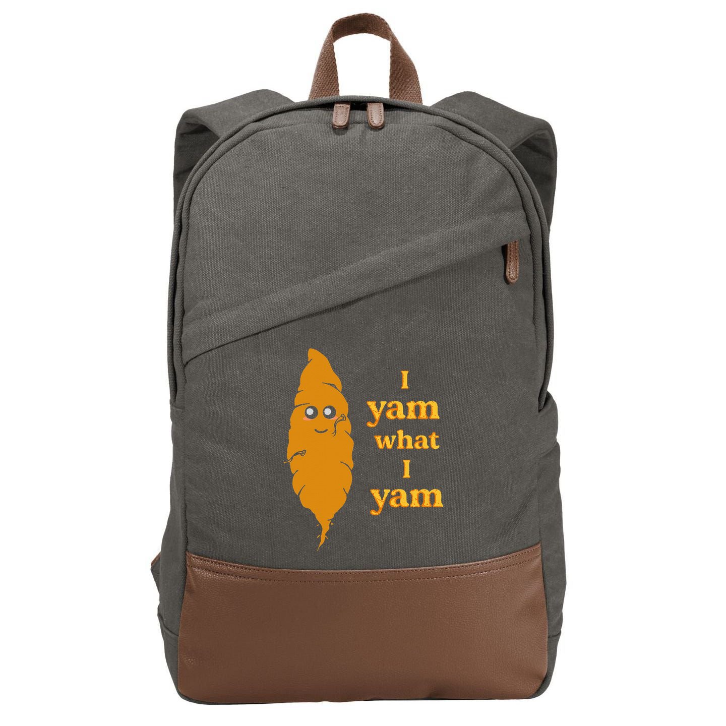 I Yam What I Yam Funny Gift Cotton Canvas Backpack