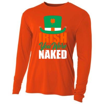 Irish You Were Naked Funny St Patricks Day Cooling Performance Long Sleeve Crew