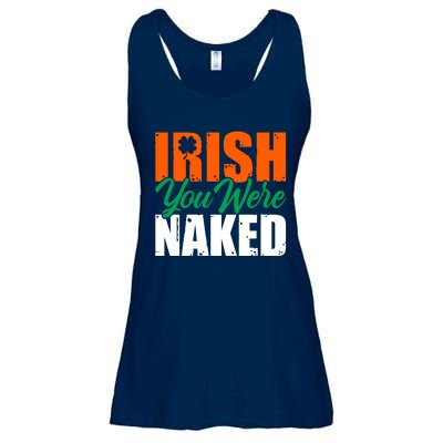 Irish You Were Naked Funny St Patricks Day Ladies Essential Flowy Tank