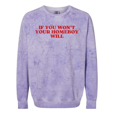 If You Wont Your Homeboy Will Colorblast Crewneck Sweatshirt