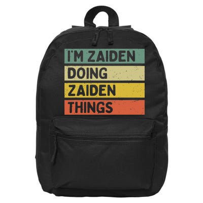 I'm Zaiden Doing Zaiden Things Funny Personalized Quote 16 in Basic Backpack