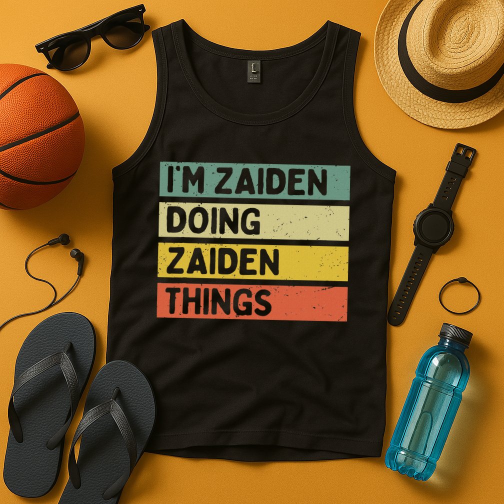 I'm Zaiden Doing Zaiden Things Funny Personalized Quote Tank Top