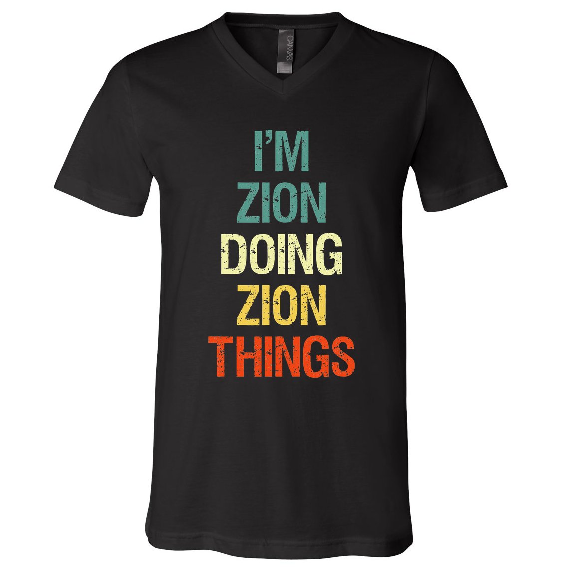 IM Zion Doing Zion Things Personalized First Name V-Neck T-Shirt