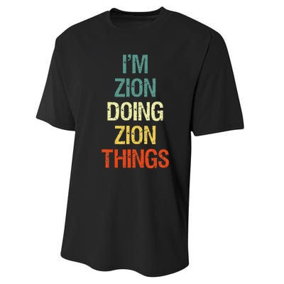 IM Zion Doing Zion Things Personalized First Name Performance Sprint T-Shirt