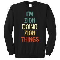 IM Zion Doing Zion Things Personalized First Name Tall Sweatshirt