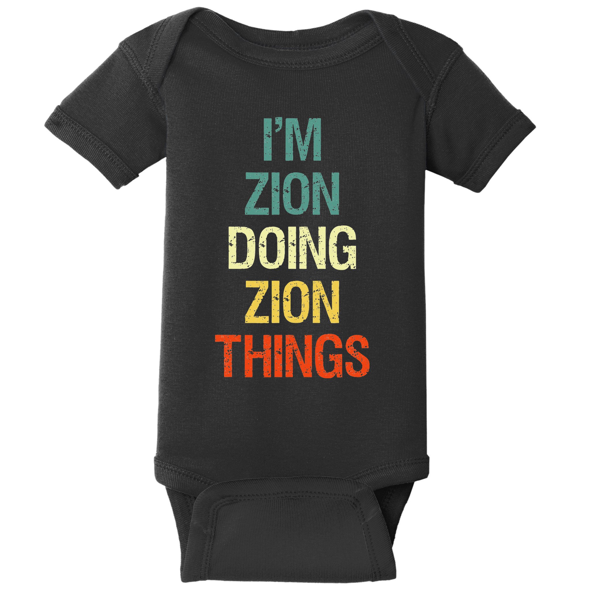 IM Zion Doing Zion Things Personalized First Name Baby Bodysuit