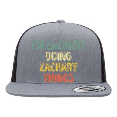 IM Zachary Doing Zachary Things Personalized Name Flat Bill Trucker Hat