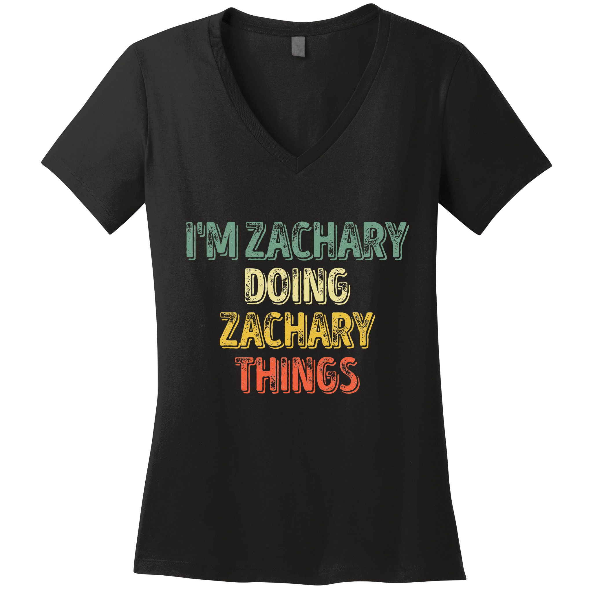 IM Zachary Doing Zachary Things Personalized Name Women's V-Neck T-Shirt
