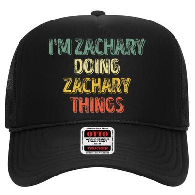 IM Zachary Doing Zachary Things Personalized Name High Crown Mesh Back Trucker Hat