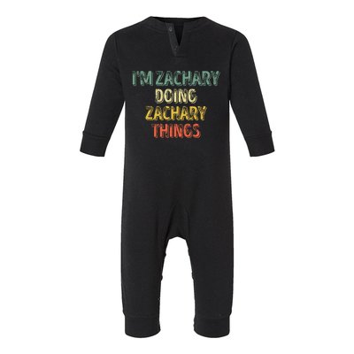 IM Zachary Doing Zachary Things Personalized Name Infant Fleece One Piece