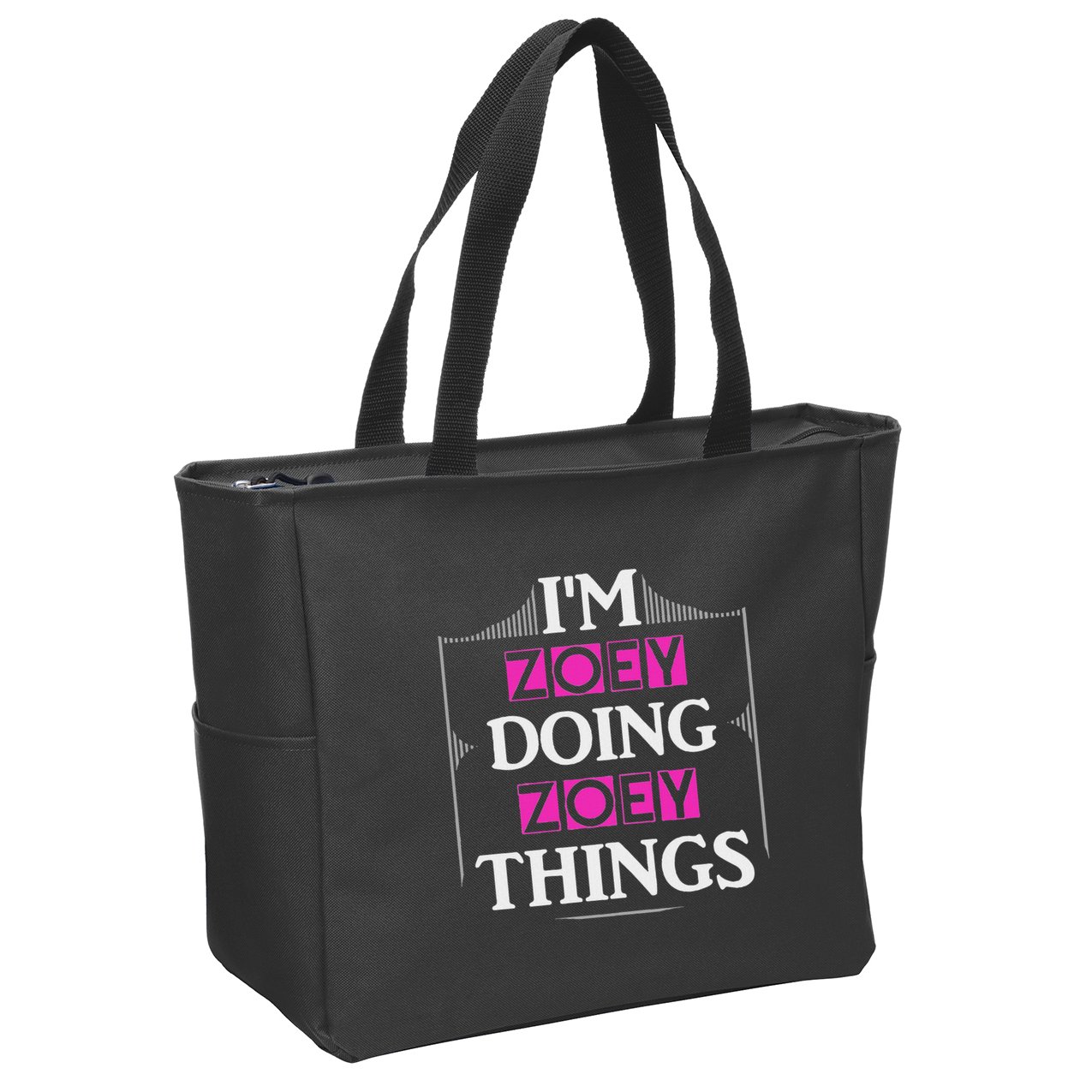 IM Zoey Doing Zoey Things Funny First Name Gift Zip Tote Bag