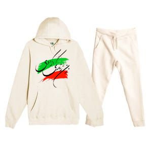 Iran Zan Zendegi Azadi Persian Woman Life Freedom Premium Hooded Sweatsuit Set