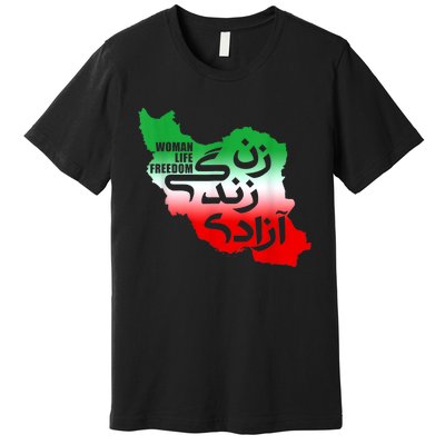 Iran Zan Zendegi Azadi Persian Woman Life Freedom Design Premium T-Shirt