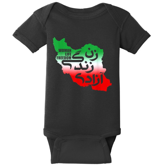 Iran Zan Zendegi Azadi Persian Woman Life Freedom Design Baby Bodysuit