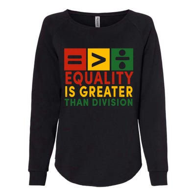 June 19th 1865 Equality Is Greater Than Division Womens California Wash Sweatshirt