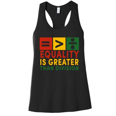 June 19th 1865 Equality Is Greater Than Division Women's Racerback Tank