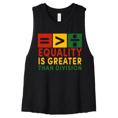 June 19th 1865 Equality Is Greater Than Division Women's Racerback Cropped Tank