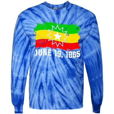 June 19 1865 Juneteenth Flag Black Freedom Black History Great Gift Tie-Dye Long Sleeve Shirt