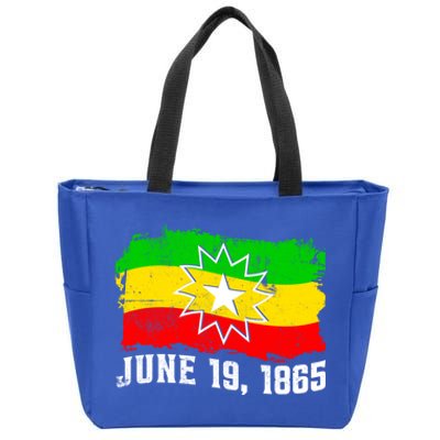 June 19 1865 Juneteenth Flag Black Freedom Black History Great Gift Zip Tote Bag